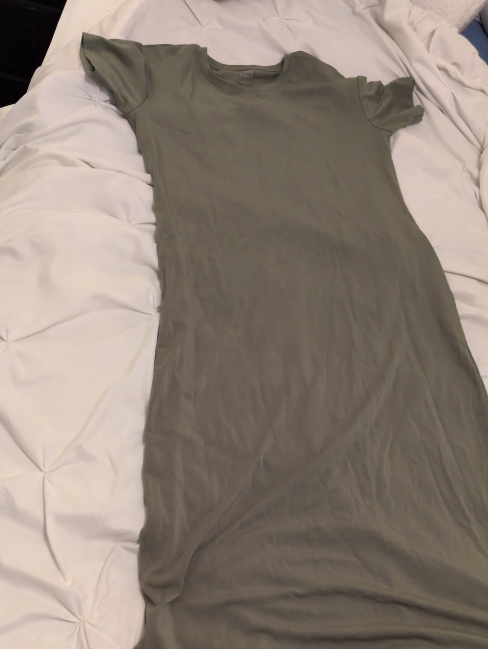 Everyday Short-Sleeve Sleep Dress in Olive